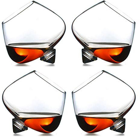 Normann C Copenhagen - Set 4 Bicchieri per Cognac (Cognac Glass) - Diametro 11 cm - capacità 25 cl - Soffiato A Bocca - Ogni Bicchiere è Un Pezzo Unico -