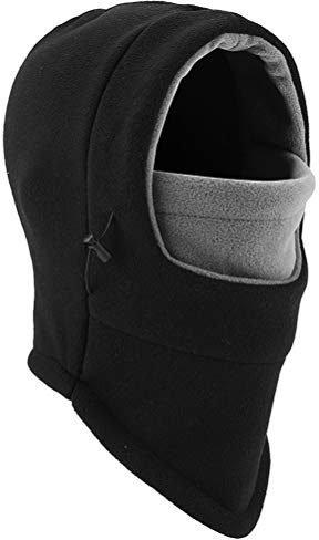YQXCC Kids Winter Hats Balaclava Ski Mask Windproof Warm Adjustable with Fleece Lining Hat for Boys Girls Black/Gray