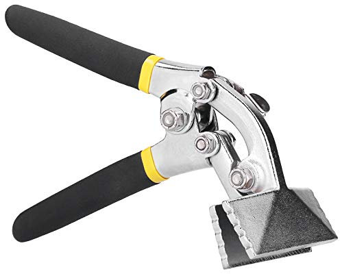 Pinza per aggraffatura, pinza per flangiatura in acciaio al cromo vanadio Pinza per crimpatura a becco piatto Manico curvo Aggraffatrice Strumento per piegare manualmente la cucitura