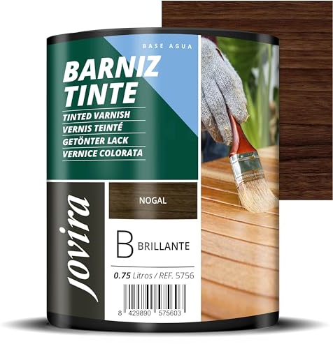 JOVIRA PINTURAS Vernice colorata a base d'acqua, finitura lucida. Speciale per la colorazione e la verniciatura del legno. (750 Millilitri, Noce). E-06
