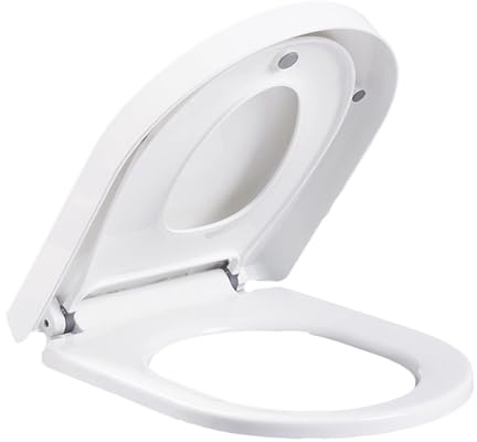 BRIGTVIEE D Shaped Toilet Seat Family Toilet Seat with Toddler Seat Built in, Potty Training Toilet Seat Fits Both Adult and Child, with Slow Close and Magnets, Easy to Install & Clean