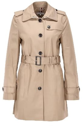 Tommy Hilfiger Damen Jacke Heritage Single Breasted Trench Übergangsjacke, Beige (Nos Beige), XS