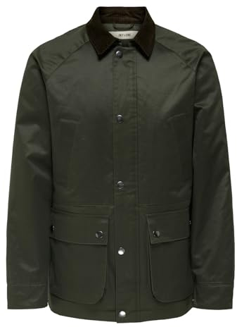 ONLY & SONS Waxed Jacket Onsbob-Giacca Cerata Otw, Rosin, x_l Uomo