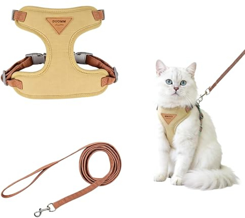 Cat Harness and Lead Set, Adjustable Kitten Harness and Lead Set Cat Vest Harness with Leash Sets, Escape Proof Kitten Harness with Leash,kittenn harness and lead sett for Small Cat Walking Travel XS