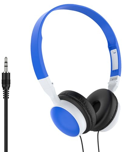 Cuffie da gioco con filo, cuffie sovrauricolari con cavo, pieghevoli, con cancellazione del rumore, per telefoni cellulari e tablet