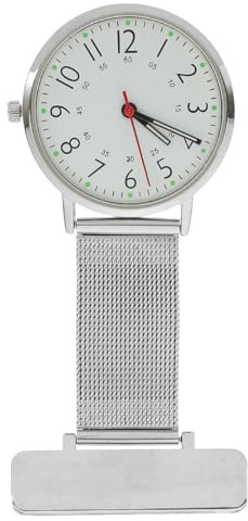 Yardwe Reloj de Enfermería Clip para Colgar Pecho, Diseño Minimalista de Metal Acero Inoxidable, Resistente y Adecuado para Entornos Médicos