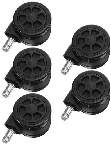 Gatuida 5 pièces Roulettes de Remplacement pour Chaise Bureau Roulettes Pivotantes Silencieuses et Robustes pour Sols Durs et Tapis Roues pour Fauteuil de Bureau et Tabourets