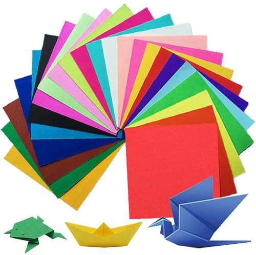 Origami Paper 200 Sheets 15x15cm Double Sided, 20 Vibrant Colors Square Craft Paper, 70gsm Foldable Paper for Kids School DIY Art Projects and Adult Handmade Crafts