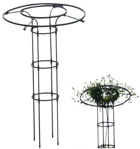 47.2 Enrejado de Obelisco de jardín Alto, Enrejado de jardín de 3 Niveles en Forma de Paraguas, Planta de Acero Interior, Bricolaje para Plantas trepadoras al Aire Libre, para Plantas trepadoras al A
