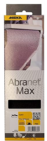 Mirka Abranet Max bande abrasive 75x533mm / grain P80 / 2 pièces pour ponceuses à main ponceuses à bande manuelles