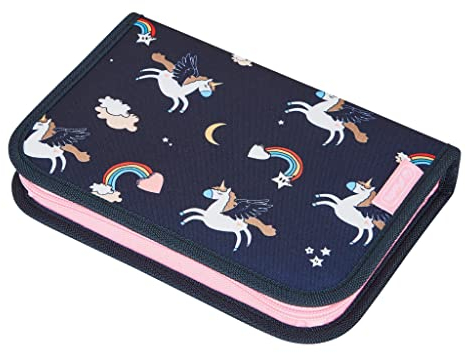 Herlitz Schüleretui 19 tlg. Dreamy Unicorn, Schwarz