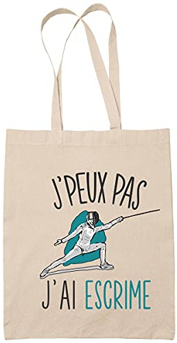 Planetee Sac Tote Bag J'peux pas Escrime beige