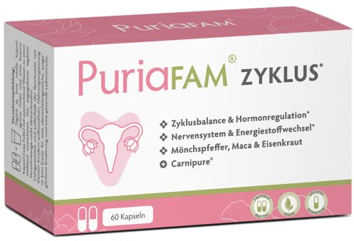 PuriaFAM® Zyklus Balance - Inositol, Mönchspfeffer, Maca, Shatavari - 60 Kapseln - Vegane Frauen Vitamine - Vitex Agnus castus