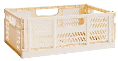 3 Sprouts - Cajas Plegables de Plástico para Camping y Almacenaje- Crema