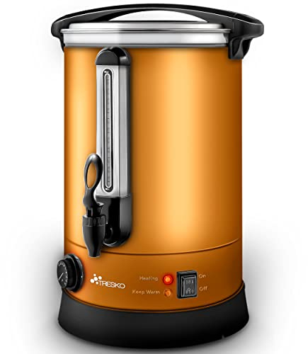 TRESKO® Bollitore per Vin Brulè 10L / 1500W Automatica da Cucina in Acciaio Inox Bollitore Vin Brulè Dispenser di Bevande Calde Distributore di Acqua Calda