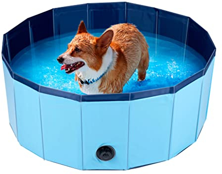 maxxpro Hundepool faltbar - Anti-Rutsch - Ventil entleeren - ⌀ 80 cm - Blau