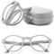 Suertree Faltbare Lesebrille Blaulichtfilter Brille Augenoptik Tragbar Anti-Blau Sehhilfe für Damen Herren Lesehilfe mit Etui Grau +2.5X