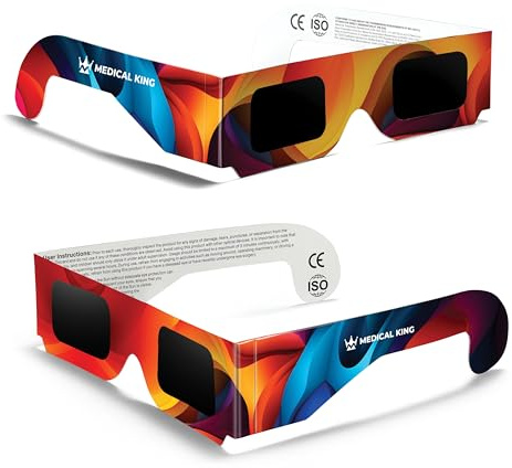 Medical king Solar Eclipse Glasses Approved 2024 (2 pack) 2024 CE and ISO Certified Safe Shades for Direct Sun Viewing