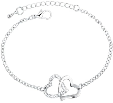 MenYiYDS 1 Pcs Damen Armbänder Herz Armband 925 Sterling Silber verflochtenes Herz Damen Armband für Mädchen Frauen, Schmuck Silber 925 Damen,Geschenke für Frauen