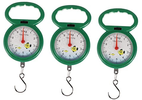 PACKOVE 3-teilige Federwaage Aus Kunststoff Gepäckwaage für Gepäck Fischwaage Supermarktwaage Handfederwaage Haken Fischwaage Genau Einfach Zu Bedienen