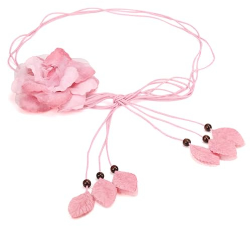LumiSyne Cintura Intrecciata Donna Cintura In Corda Cintura In Vita Sottile Decorazione Floreale Ciondolo Di Foglie Annodato Cintura a Catena Corda Cintura Per Abito Spiaggia Vacanza Matrimonio Festa