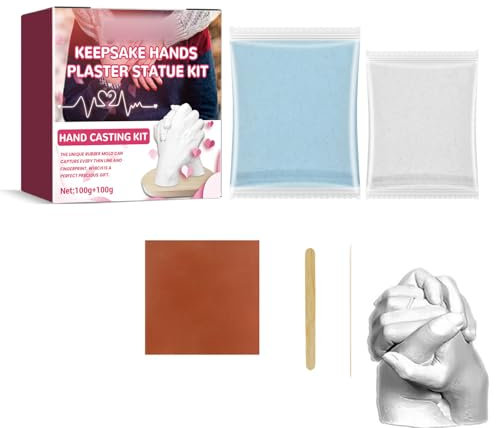 Clone Powder,Handabdruck Set,Gipsabdruck Hände,Gipsabdruck Baby Hand und Fuß,3D Handabdruck Set für Paare,Hochwertiges Handabdruckset Gipsabdruckset für Paare Familien Babys