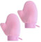 Paquete de 2 manoplas autobronceadoras con muñeca antideslizante, guantes antideslizantes de terciopelo de doble cara, aplicador de crema solar lavable y reutilizable para el hogar, artículos
