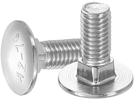 sourcing map 20Pcs Carriage Bolts, M8 x 20mm Stainless Steel 18-8 (304) Round Head Square Neck Screws Bolt Screw for Fastening Accessories - Silver