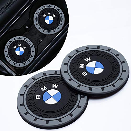 2PCS Car Cup Coaster, Drink Holder Coaster Compatible with BMW 1 3 5 6 Serie X1 X3 X7 X5 X6 Z4 7 M Series, Black