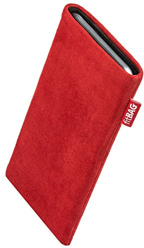 fitBAG Folk Röd för Apple iPhone 17 Pro Mobiltelefonhölje Mocka med mikrofiberfyllning | Tillbehör med rengöringsfunktion | Tillverkad i Tyskland