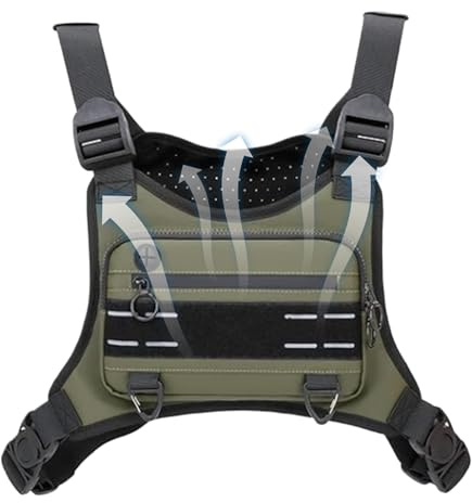 Chest Bag, Effortless All-Day Comfort, Outdoor Chest Bag Running Vest | Waterproof Phone Holder Adjustable Pouch for Men Women Hunting Biking Travel Cycling Workout Jogging Runners