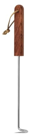 RMWHGDUL Gancio per Girare in Acciaio Inossidabile, Ribaltatore per Alimenti, Gancio per Barbecue con Manico in Legno, Piastra, Utensile Da Cucina, 31.8 Cm X 3.7 Cm