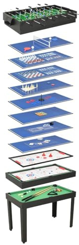 Runheo Table de Jeu Multifonction en 121x61x en érable pour intérieur Sport Loisir Divertissement Famille Enfant Maison