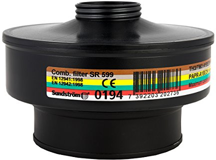 Sundström Gasfilter SR 599 Klasse A1BE2K1HgP3 Filter für Gase + Dämpfe in Atemschutz-Gebläsen