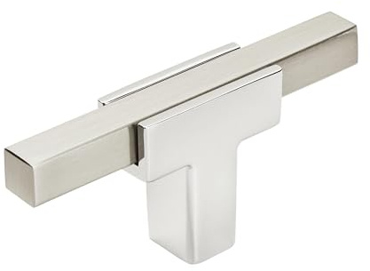 Amerock Urbanite 2-5/8 in (67 mm) Length Polished Chrome/Satin Nickel Cabinet Knob