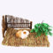 Oumefar 2Sizes Pet Hamster Grass Mat Hand woven Straw Hay Rabbit Bed Play Toy Bunny Bedding for Small Animal Sleeping Chewing(L)