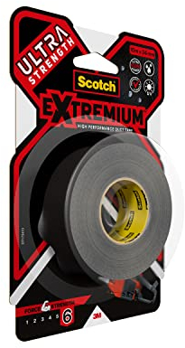 Scotch Extremium Ultra Hochleistungs-Klebeband - 1 Rolle, 10 m x 24 mm, ULTRA dickes Trägermaterial - Innen/Außen, UV-beständig, Handabriss, Stark haftend, Langlebig