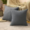 MIULEE 2er Set Wasserdicht Kissenbezug Outdoor Sofakissen Dekokissen Modern Kissenbezüge Dekorativ Kissenhülle Deko aus Polyster Leinen-Optik für Garten Sofa Wohnzimmer Bett 60x60 cm Dunkelgrau