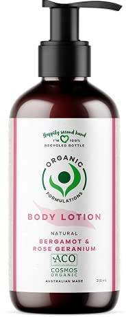 Organic Formulations Bergamot & Rose Geranium Body Lotion 250mL