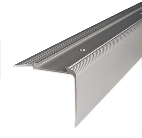 PROVISTON | Trappkant | Aluminiumanodiserad | Silver | Bredd 58 mm | Höjd 45 mm | Längd 1000 mm | Borrade | Trappkantprofil | Trappvinkel | Vinkelprofil | Kombinera vinkel | 1 del