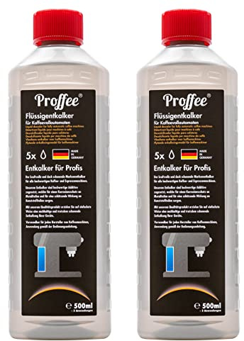 Proffee Entkalker | 2 x 500ml flüssiges Entkalker-Konzentrat | Für Kaffeevollautomaten, Espresso- & Filterkaffeemaschinen, Wasserkocher & Teekocher | Made in Germany