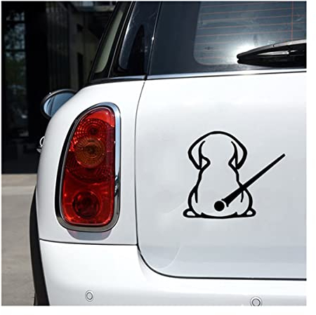 CGEAMDY Hund Scheibenwischer Aufkleber, 2 Stück Lustige Hunde Moving Tail Autoaufkleber, Auto Heckscheiben Hundewischer Reflektierende Dekoration Abziehbilder (Schwarz)