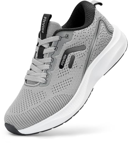 FitVille Scarpe Running Uomo Pianta Larga Comodo Sneakers Ginnastica Traspirante Leggere Scarpe da Corsa su Strada Grigio 40 EU Larga
