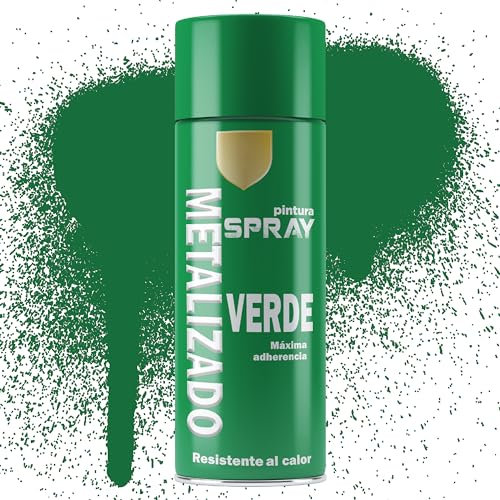 Etrexonline Pintura Spray Multicolor Profesional | 400ml | Adecuado para Metal, Madera & Plástico | Verde Metalizado | Secado Rápido | Paquete de 1