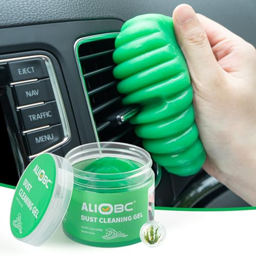 ALIOBC 160g Gel Detergente per Auto, Kit di Pulizia Auto Gel, per Presa d'Aria Automatica, Detergente per Tastiere e Fotocamere (Verde)