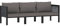 KATERYY 3-Sitzer-Sofa mit Auflage Anthrazit Poly Rattan,Anthrazitfarbenes 3Sitzer Loungesofa aus Poly Rattan für drinnen und draußen