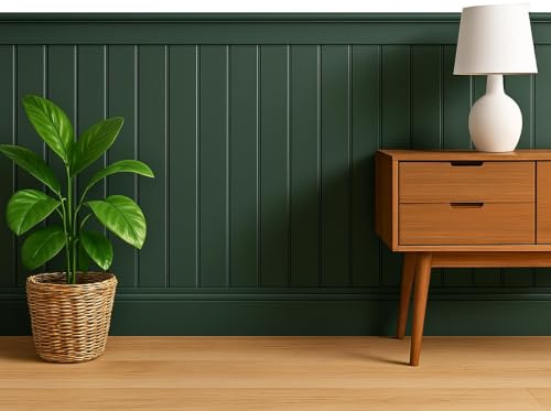 Lot de 2 panneaux muraux en MDF à rainure en V avec adhésif – Panneau 3D à rainure en V – 600 mm de large – Panneaux décoratifs résistants à l'humidité pour couloirs, salles de bains et intérieurs