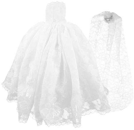 ERINGOGO 1ensemble Robe De Mariée pour Poupée Voile Costume Décoratif pour Jeu De Rôle Vêtements De Poupée Délicats Et Charmants