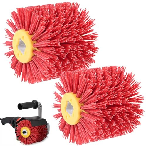 2 spazzole abrasive, grana 80, larghezza 100 mm, diametro 120 mm, rullo abrasivo, spazzola in nylon adatta per rasatura, spazzola per levigatura, spazzola per setole, spazzola per lucidatura