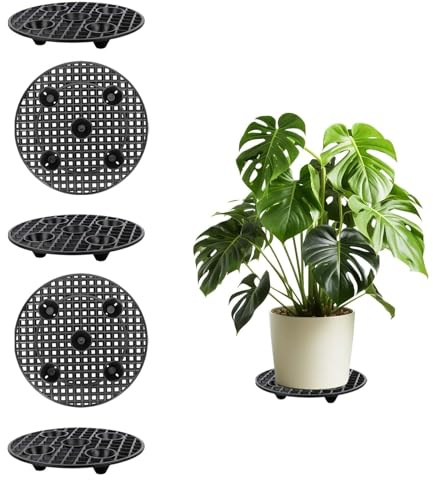 ZHYUAN 5 stycken 30 cm plastblomkruka underlägg, blomkrukor nätkuddar, blomkruka underlägg dräneringsnät, bonsai rutnät, växtrotskydd, lämplig för inomhus- och utomhusbruk
